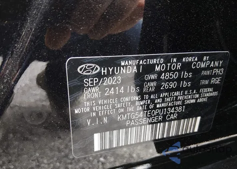 2023 Genesis G70 3.3T Rwd z USA, uszkodzony, nr VIN KMTG54TE0PU134381